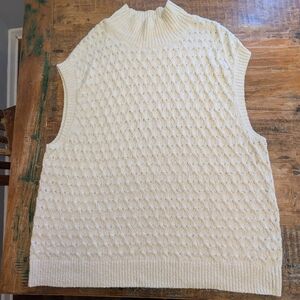Free People Cream Turtleneck Sweater Vest